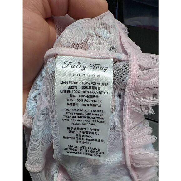 NWT  Fairy Tong London Blue and Pink Fairytale Handmade Crop Top Women's Large - Picture 4 of 6